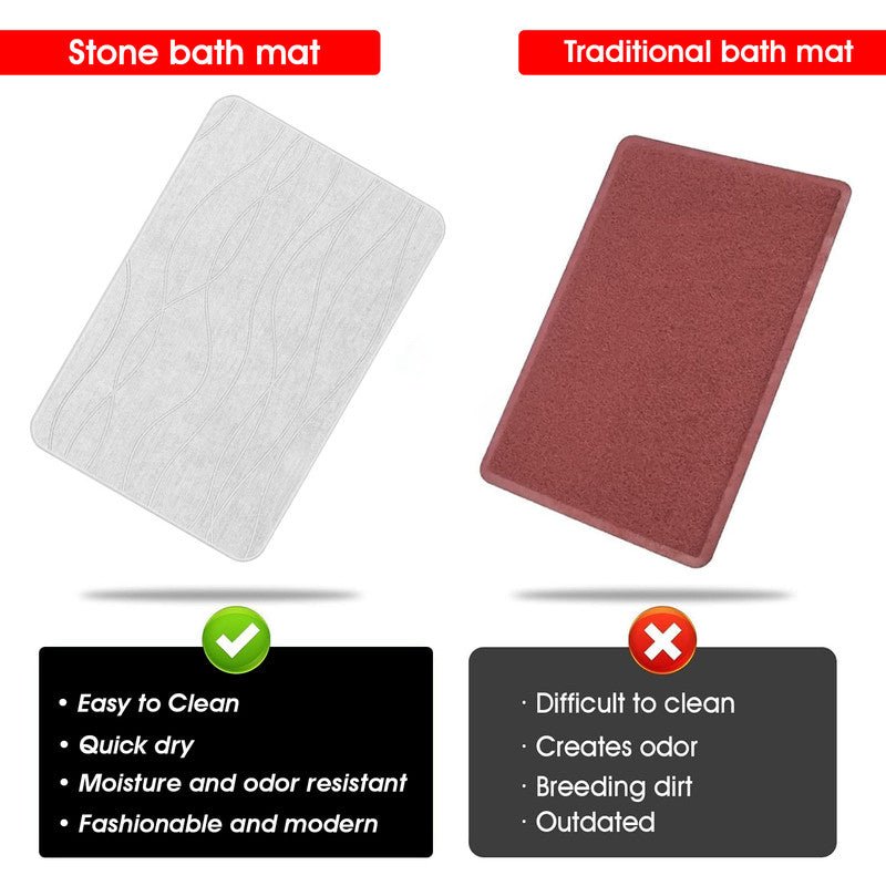 Hivvago Diatomaceous Earth Stone Bath Mat Fast Drying Non Slip Bathroom Mat - 3222394172850 Toy Chest Australia 5