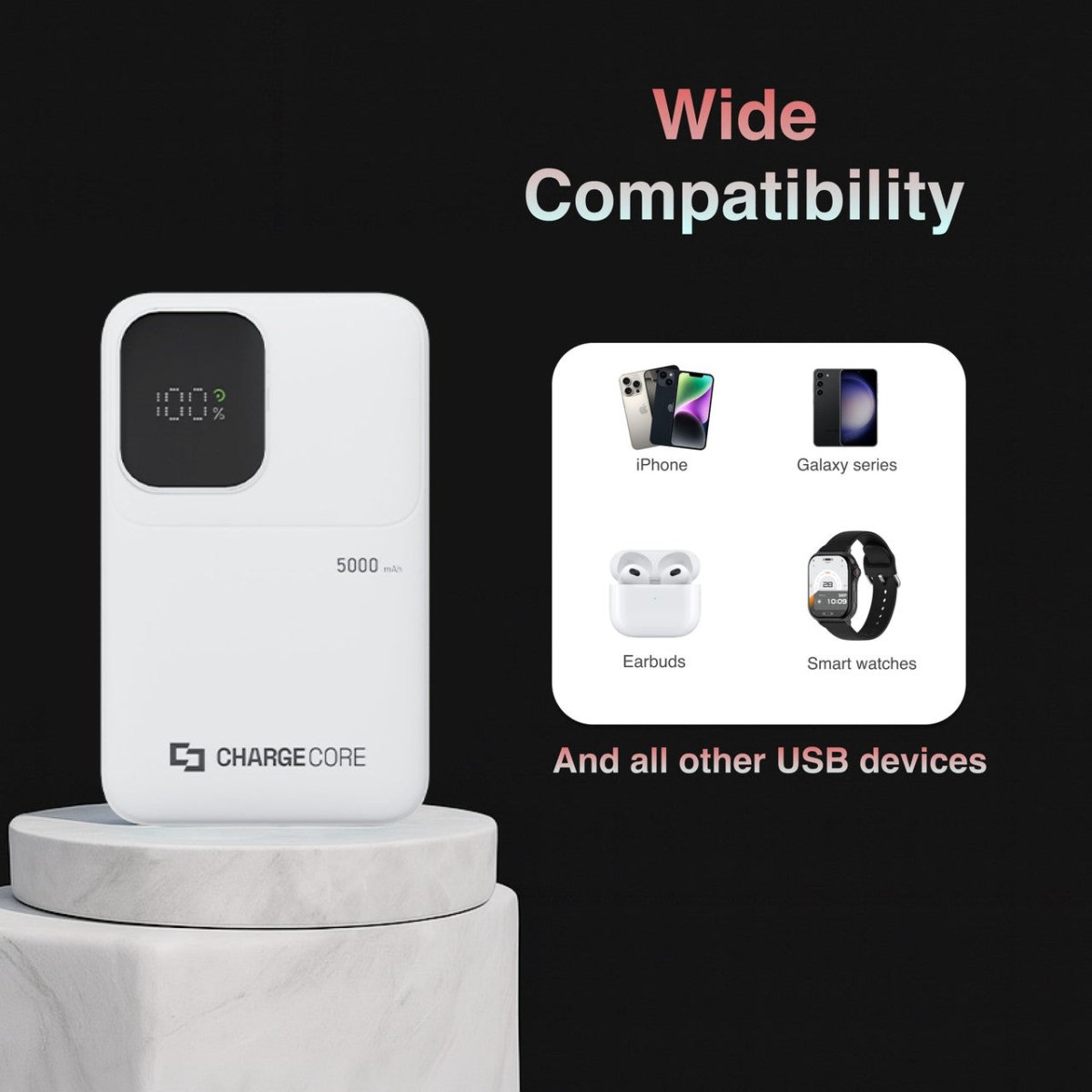 ChargeCore SafeCharge Max 5K - White