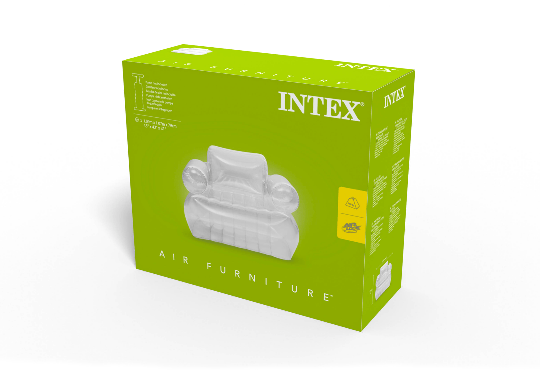 Intex Transparent Inflatable Armchair 66502 - 6941057423524 Toy Chest Australia