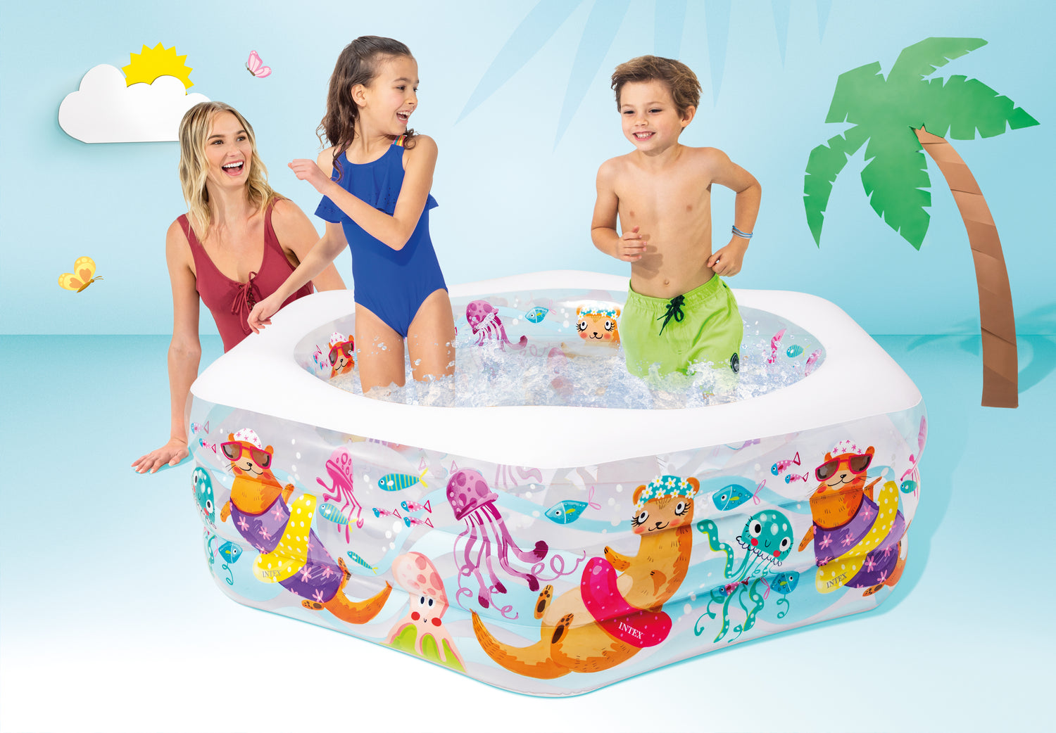 INTEX Deluxe Happy Otter Pool 1191cm x 178cm x x61cm 56493 - 6941057454931 Toy Chest Australia 2