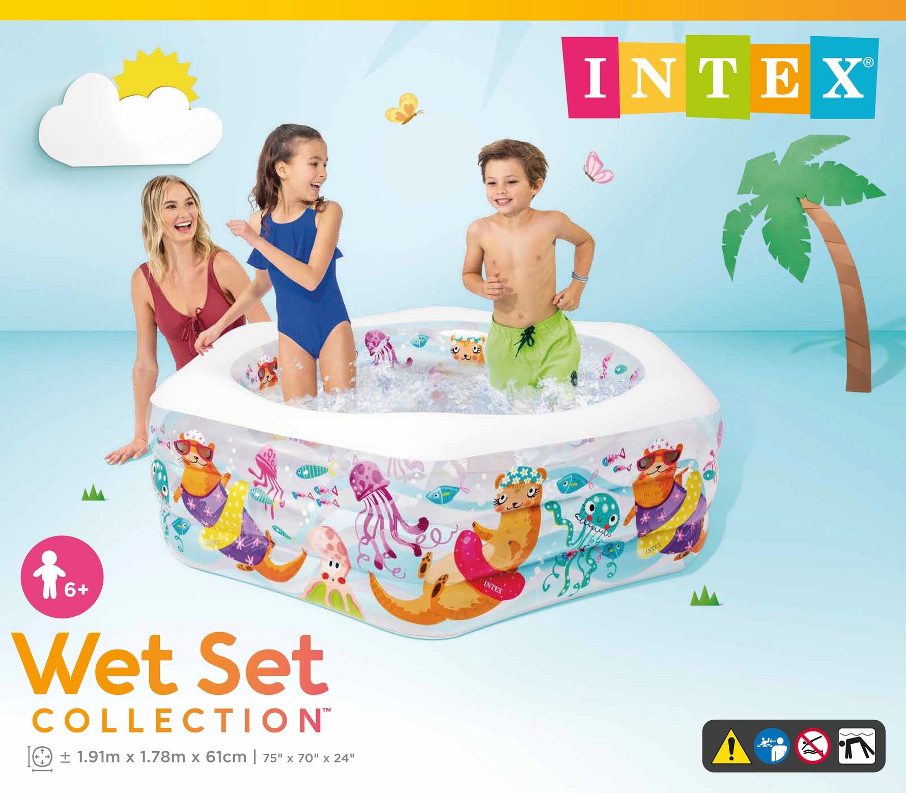 INTEX Deluxe Happy Otter Pool 1191cm x 178cm x x61cm 56493 - 6941057454931 Toy Chest Australia 4