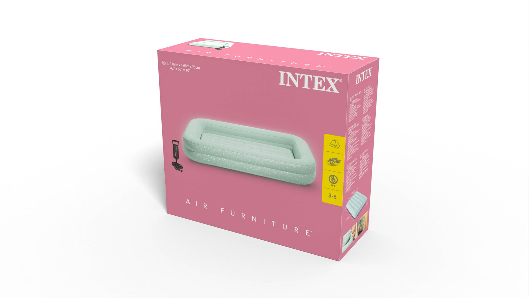 Intex Kidz Inflatable Travel Bed set with Hand Pump - Stars. Great for Travel 66810 - 6941057468105 Toy Chest Australia