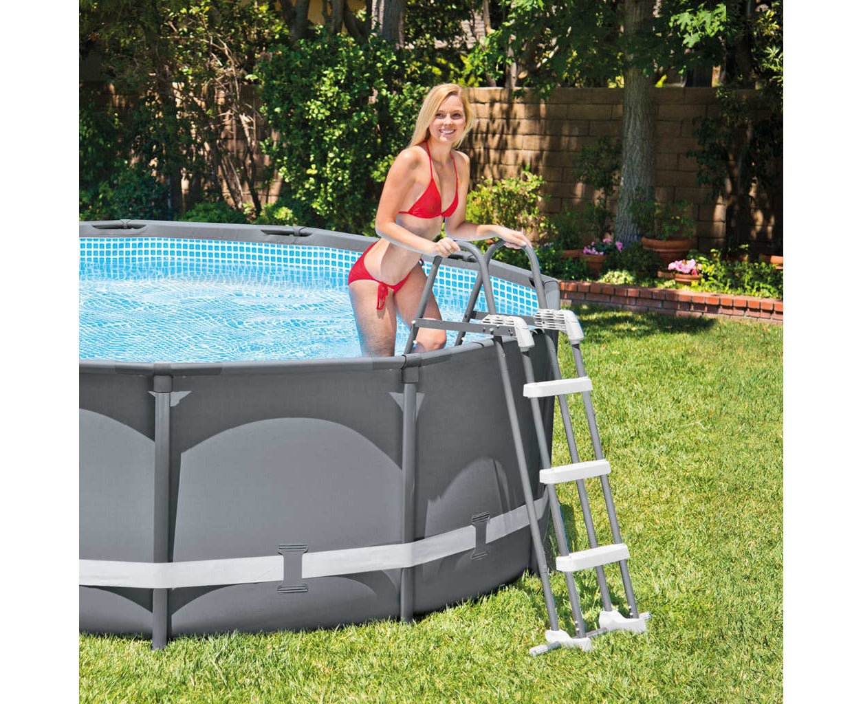 Intex Pool Ladder Removable Steps for 107cm (42") + 91cm (36in) Wall Height Pools 28075 - 6941057408491 Toy Chest Australia