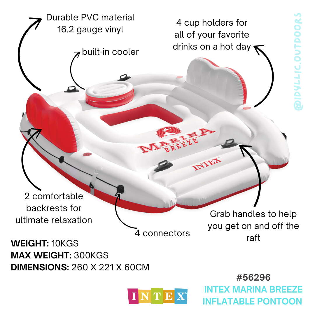 Intex Marina Breeze Inflatable Pontoon 56296 - 6941057465562 Toy Chest Australia 2