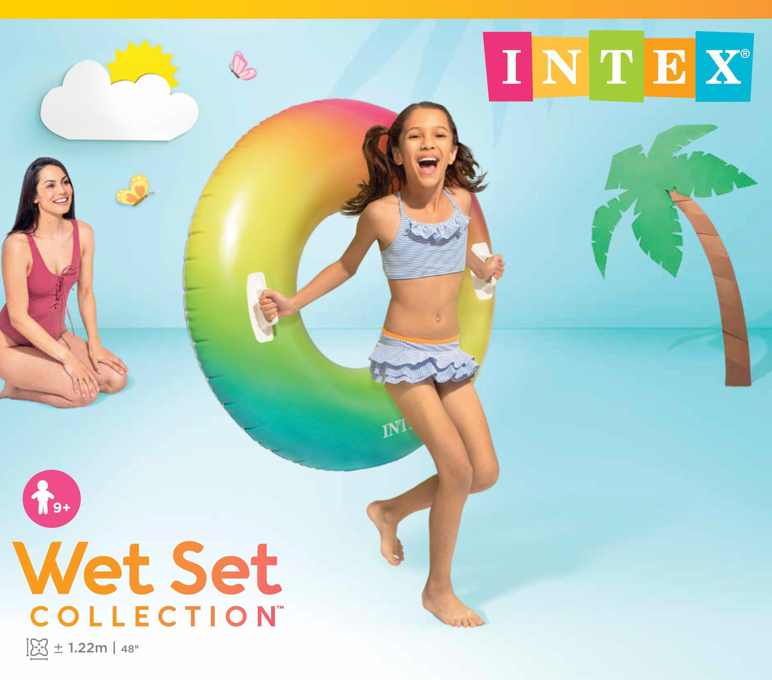Intex Rainbow Ombre Tube Pool Float 58202 - 6941057402253 Toy Chest Australia 2
