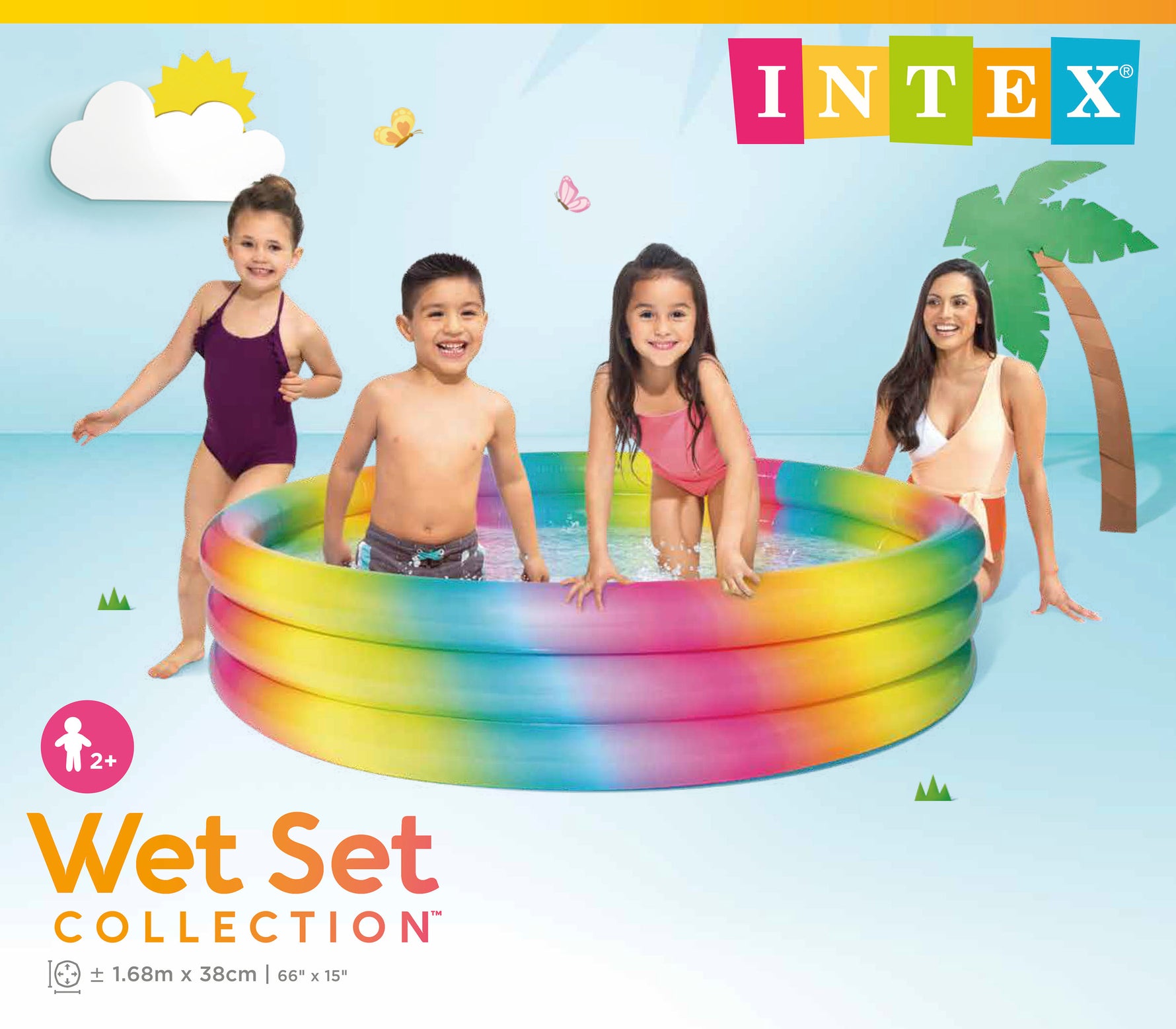 Intex RAINBOW OMBRE POOL 168cm 58449 - 6941057454498 Toy Chest Australia 4