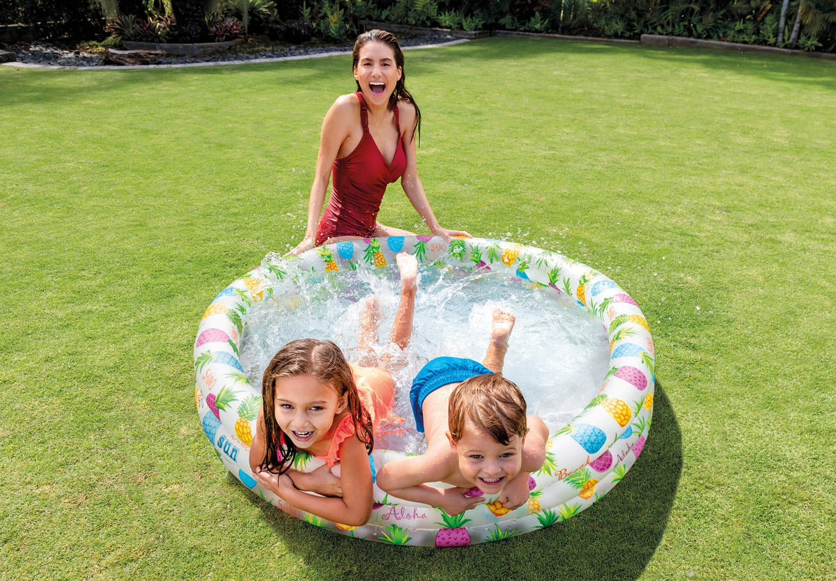 Intex 3 Ring Pineapple Splash Pool 59431 132cm - 6941057402390 Toy Chest Australia 2