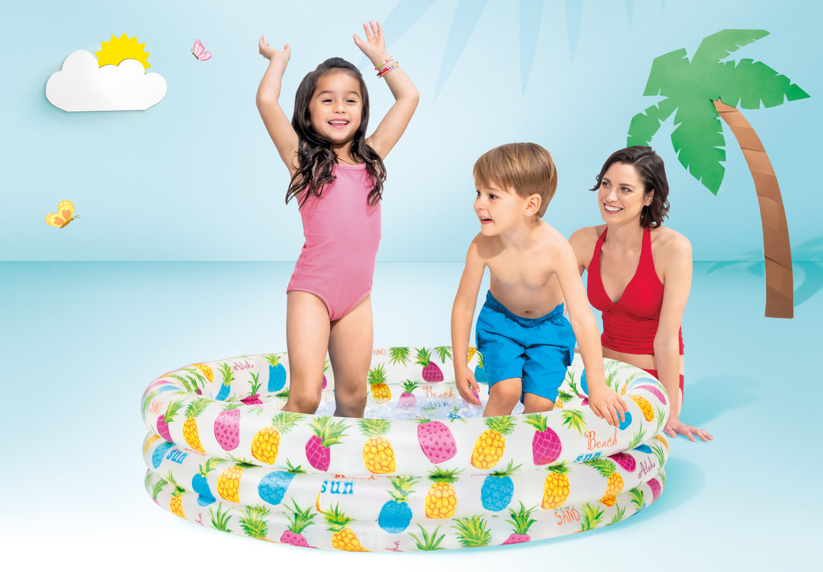 Intex 3 Ring Pineapple Splash Pool 59431 132cm - 6941057402390 Toy Chest Australia 3