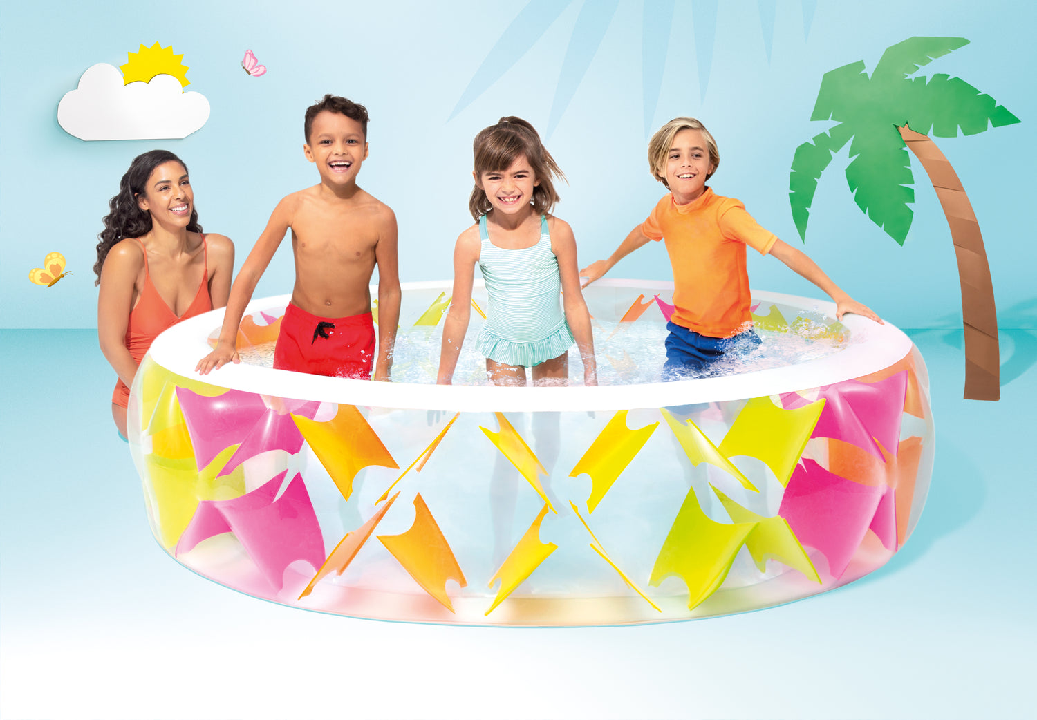 INTEX Pinwheel Swim Centre Pool 229cm x 56cm 56494 - 6941057454948 Toy Chest Australia 2