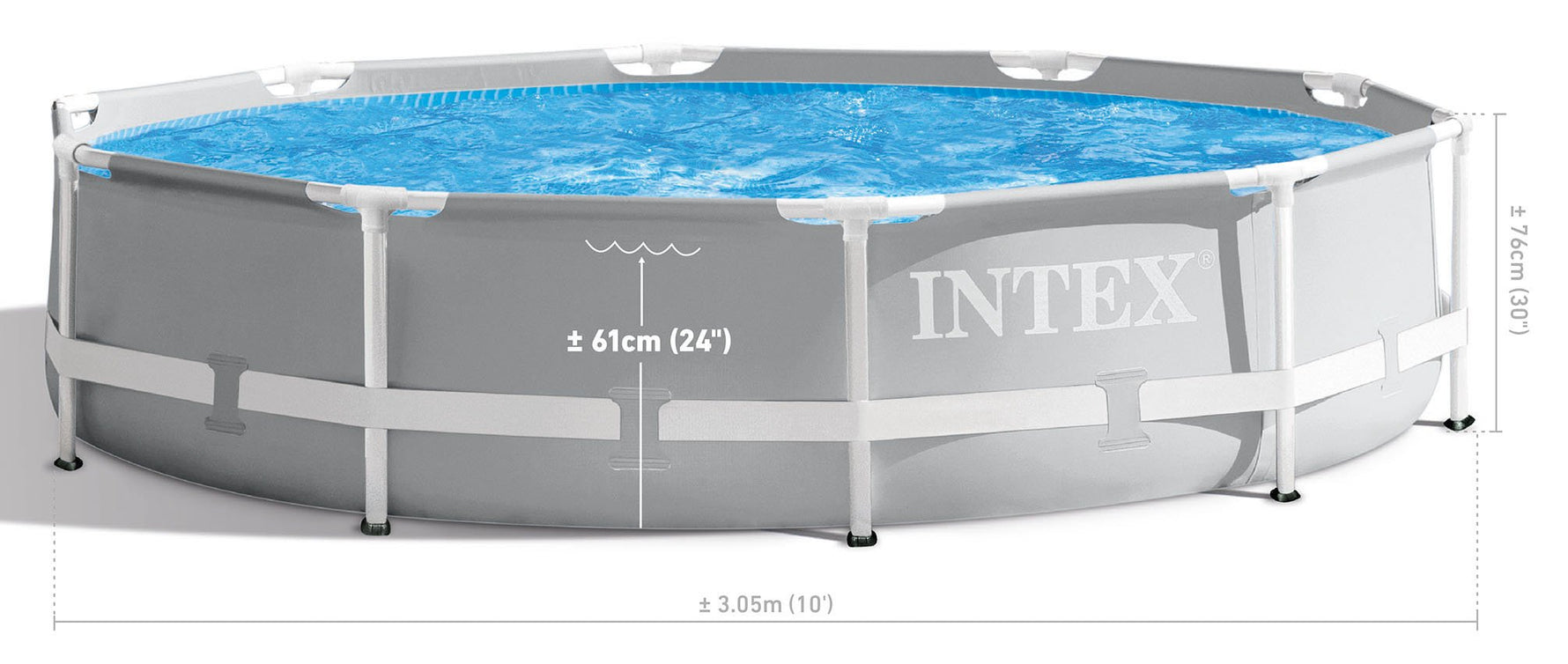 Intex PRISM 10' Metal Frame Above Ground Pool - 305cm x 76cm 26702 - 6941057416830 Toy Chest Australia