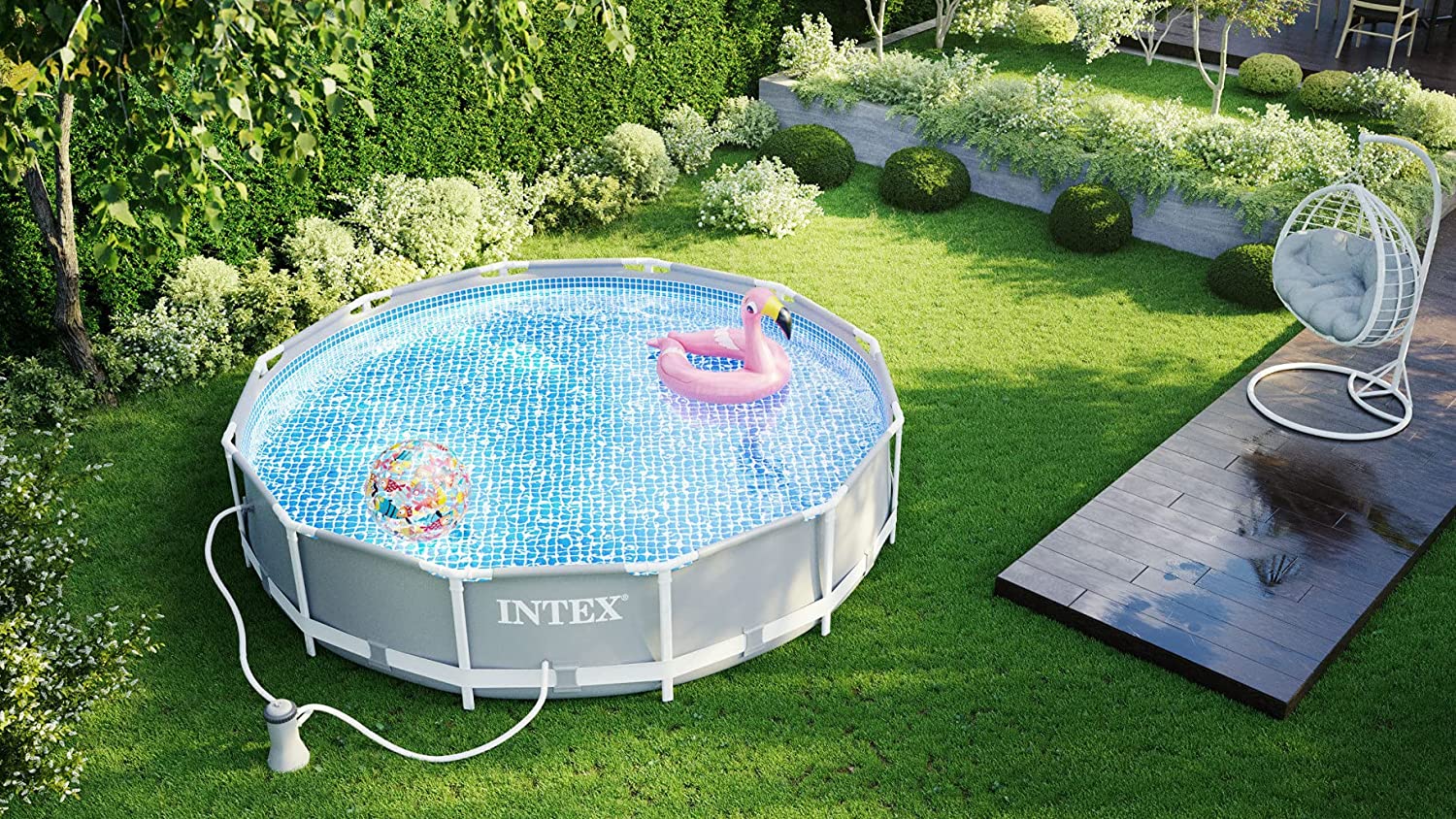 Intex PRISM 12' Metal Frame Above Ground Pool - 366cm x 76cm 26712 - 6941057414317 Toy Chest Australia