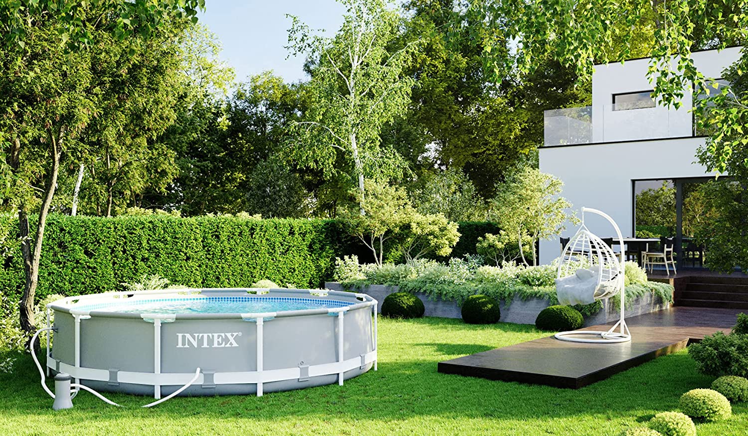 Intex PRISM 12' Metal Frame Above Ground Pool - 366cm x 76cm 26712 - 6941057414317 Toy Chest Australia