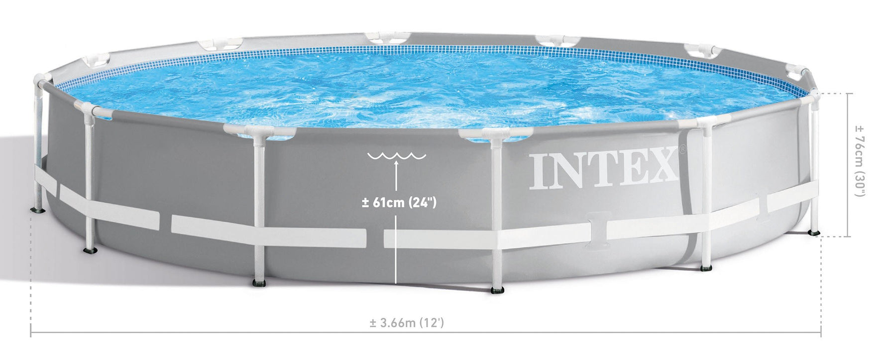 Intex PRISM 12' Metal Frame Above Ground Pool - 366cm x 76cm 26712 - 6941057414317 Toy Chest Australia