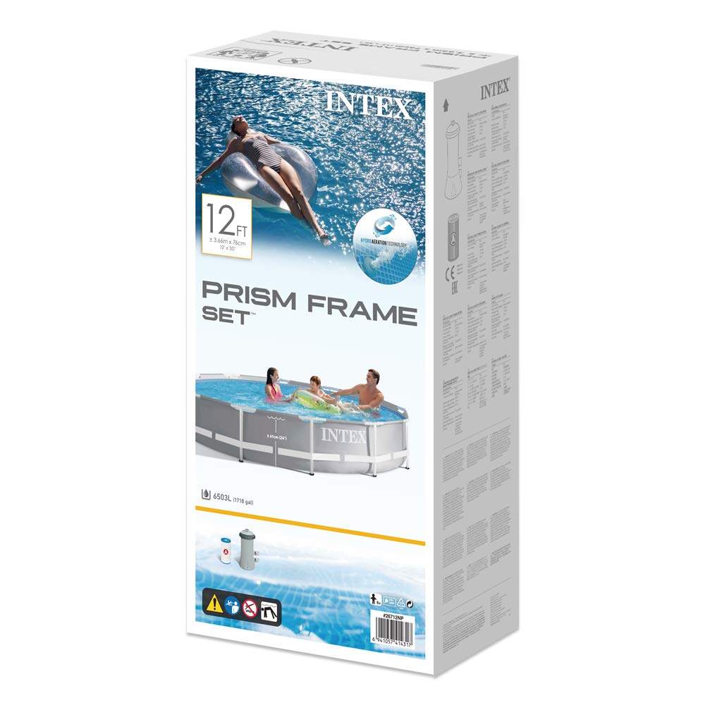 Intex PRISM 12' Metal Frame Above Ground Pool - 366cm x 76cm 26712 - 6941057414317 Toy Chest Australia