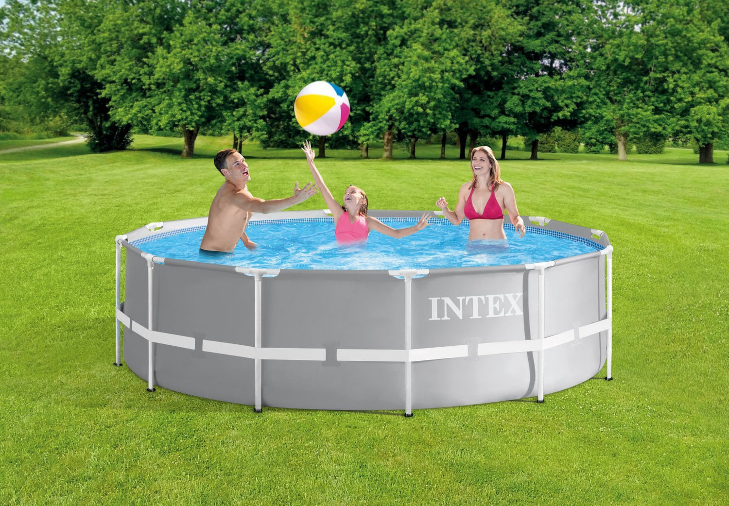 Intex PRISM Premium 12' Metal Frame Pool Outdoor Above Ground 366cm x 99cm - 26716 - 6941057414331 Toy Chest Australia