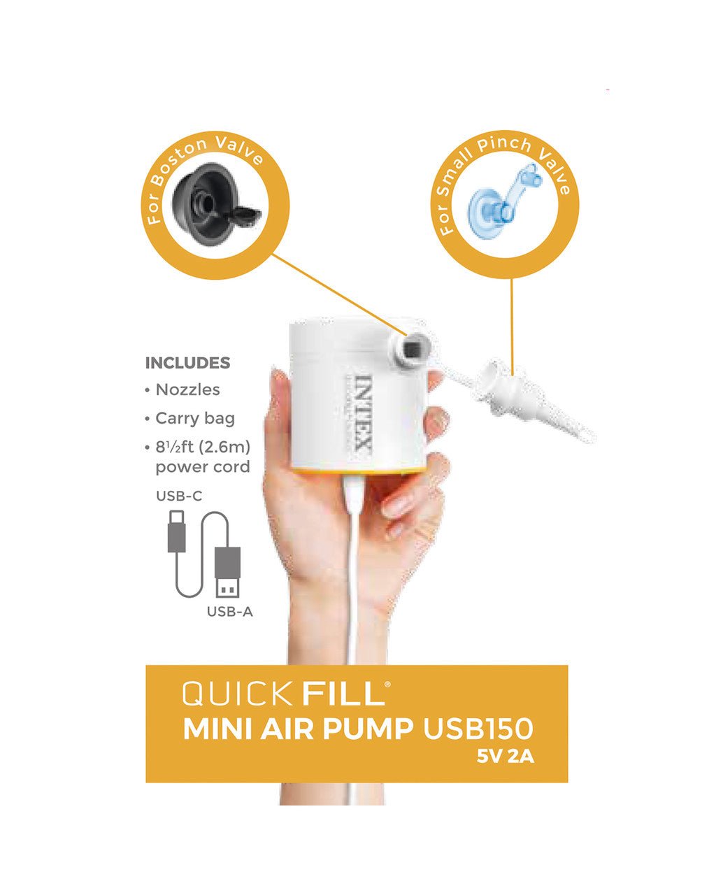 Intex Quick - Fill USB Electric Air Pump - USB150R - 66616 - 6941057425979 Toy Chest Australia 4