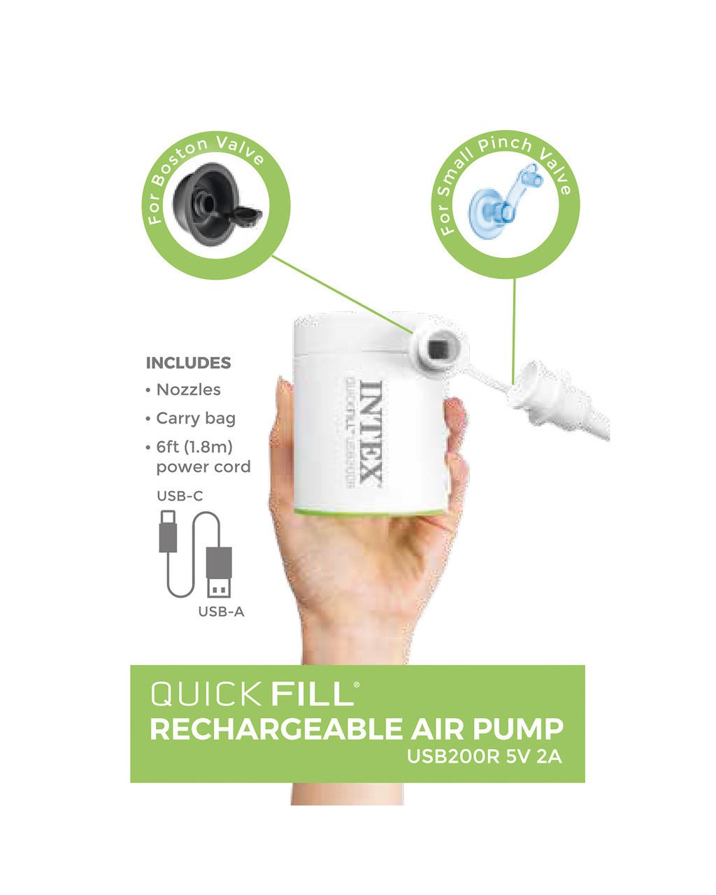 Intex Quick - Fill USB Electric Air Pump - USB200R - 66637 - 6941057425986 Toy Chest Australia 4