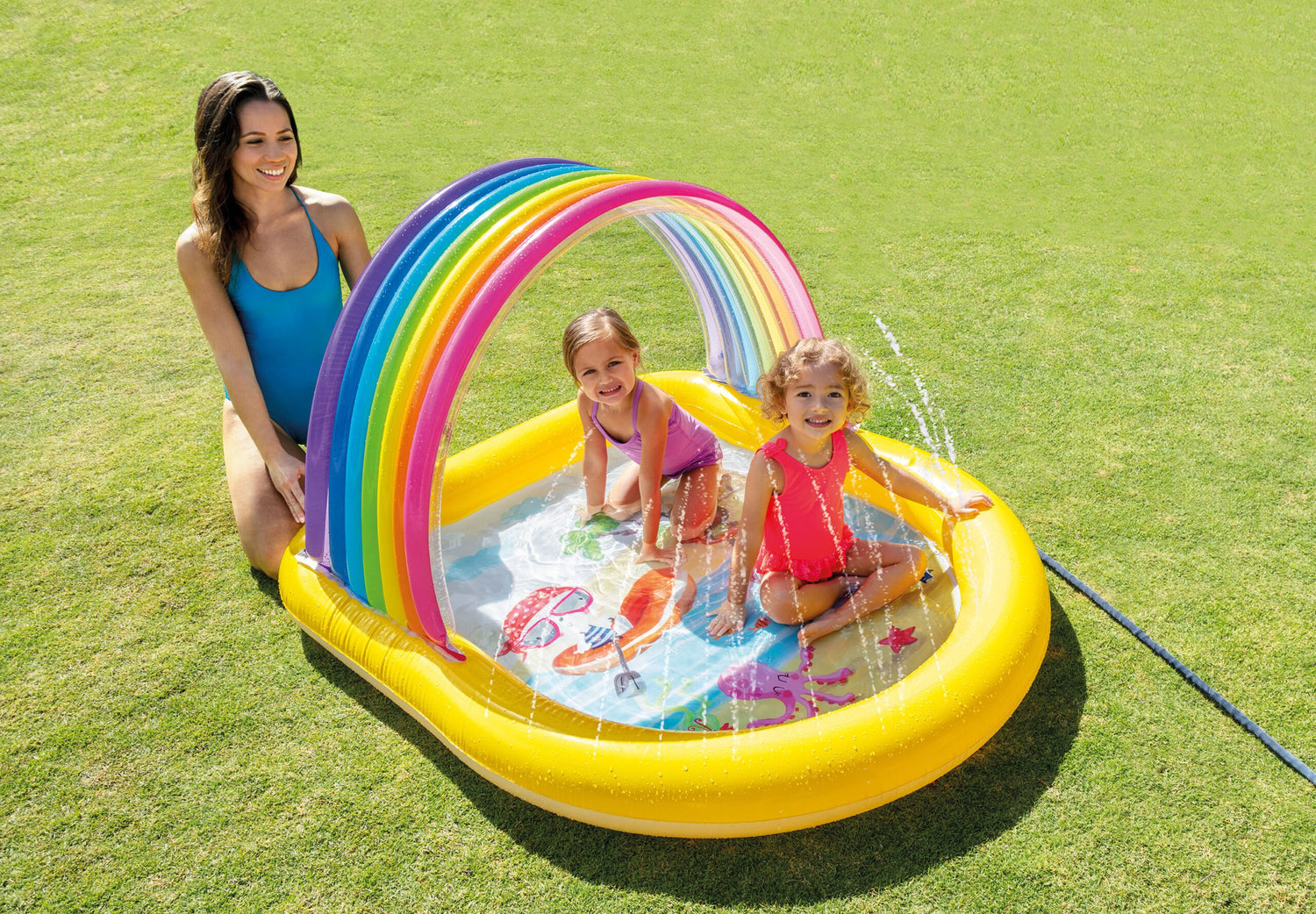 Intex Rainbow Arch Inflatable Spray Kiddie Pool 57156 - 6941057417219 Toy Chest Australia