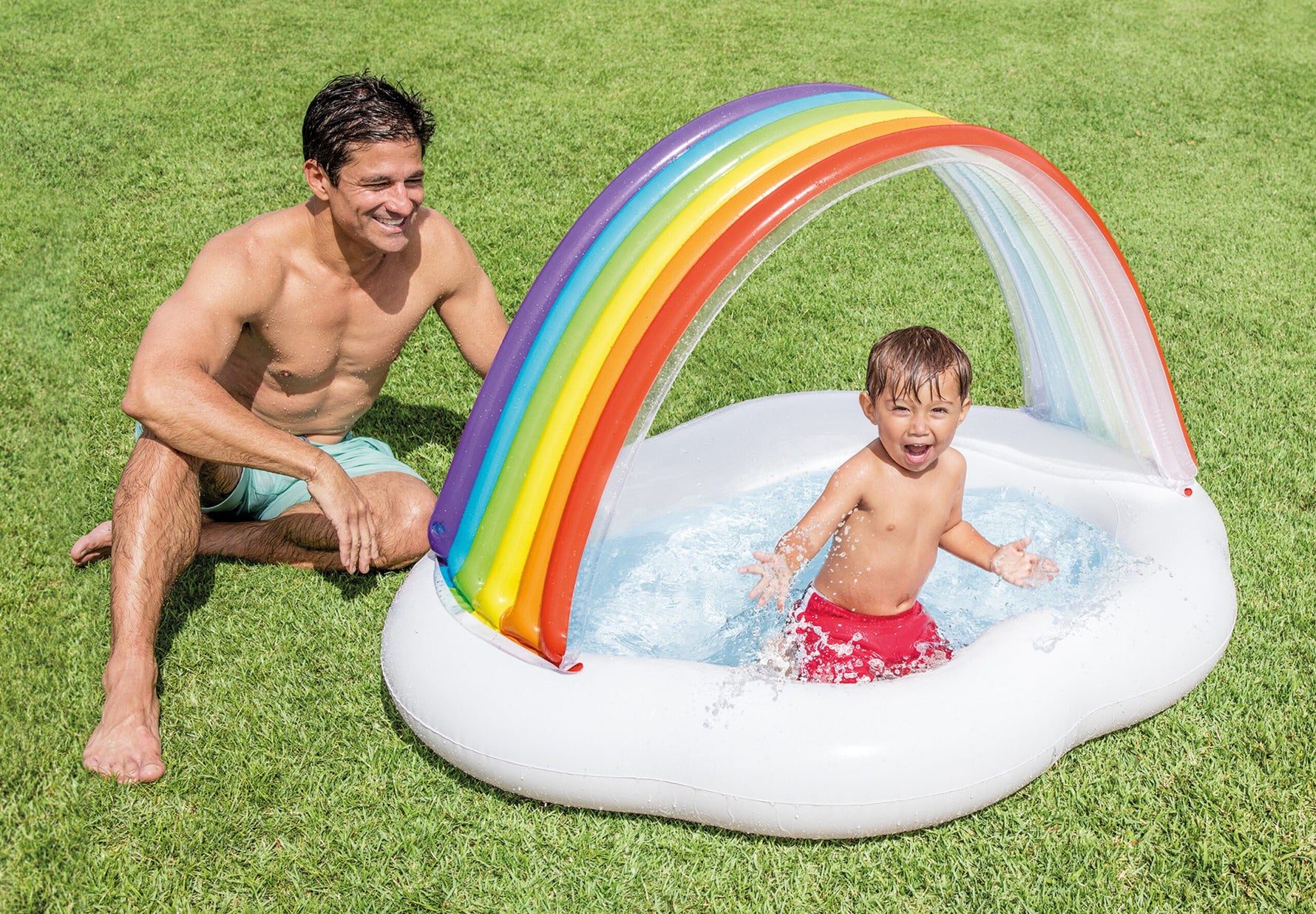 Intex Rainbow Cloud Inflatable Spray Baby Pool 57141 - 6941057413099 Toy Chest Australia