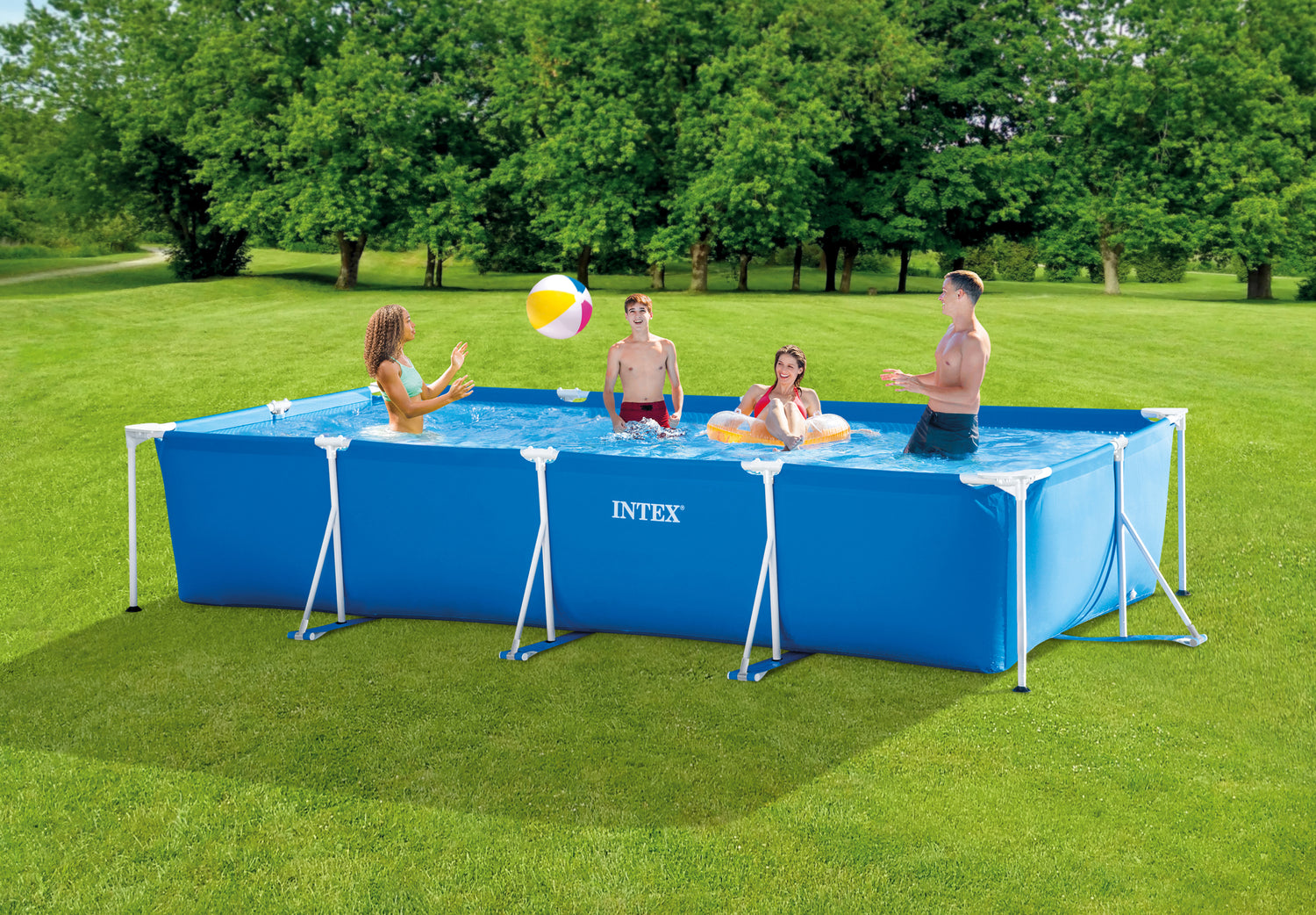 Intex Rectangular Frame Pool 4.5m X 2.2m X 0.84m with Filter/Pump 28274 - 6941057420622 Toy Chest Australia 2
