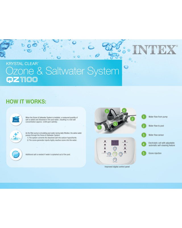 Krystal Clear Ozone and Saltwater Pool Chlorine System QZ1100 - 60,000 Litres 26666 - 6941057408316 Toy Chest Australia 6