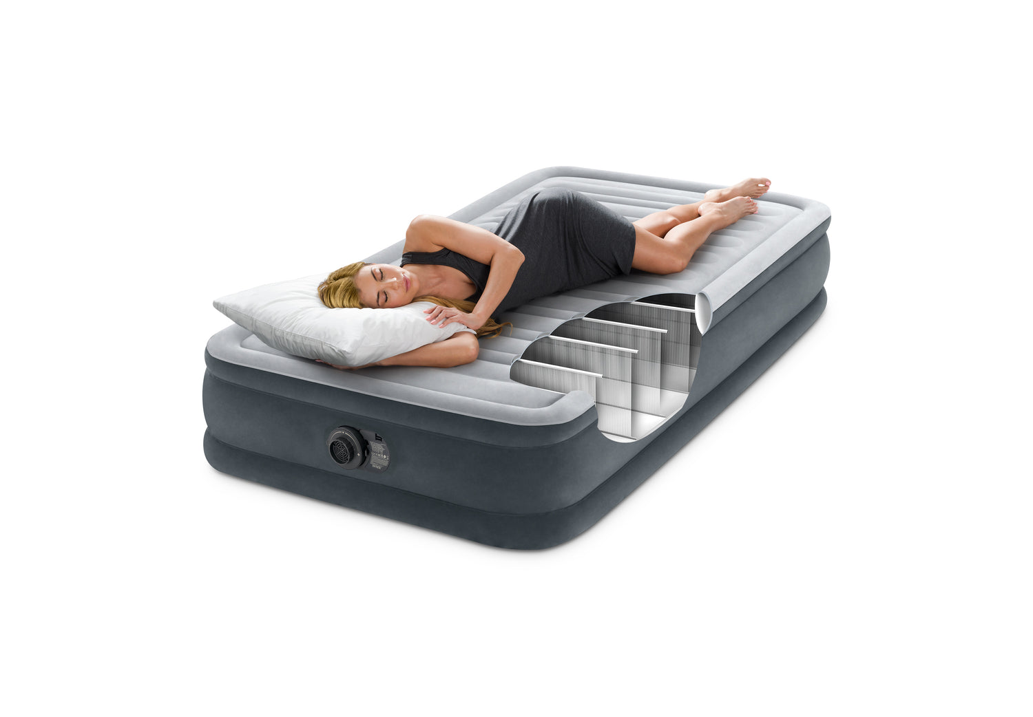 Intex Single (Twin) Deluxe Airbed 33cm 67766 - 6941057423029 Toy Chest Australia