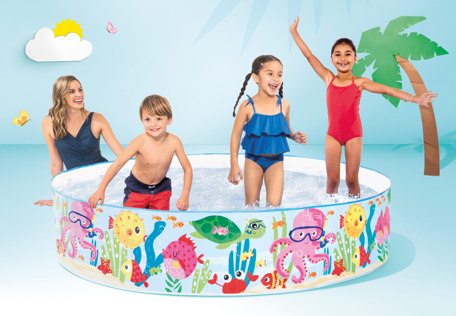 Intex Ocean Play Set Snap Set Pool 183cm x 38cm 56452 - 6941057454528 Toy Chest Australia