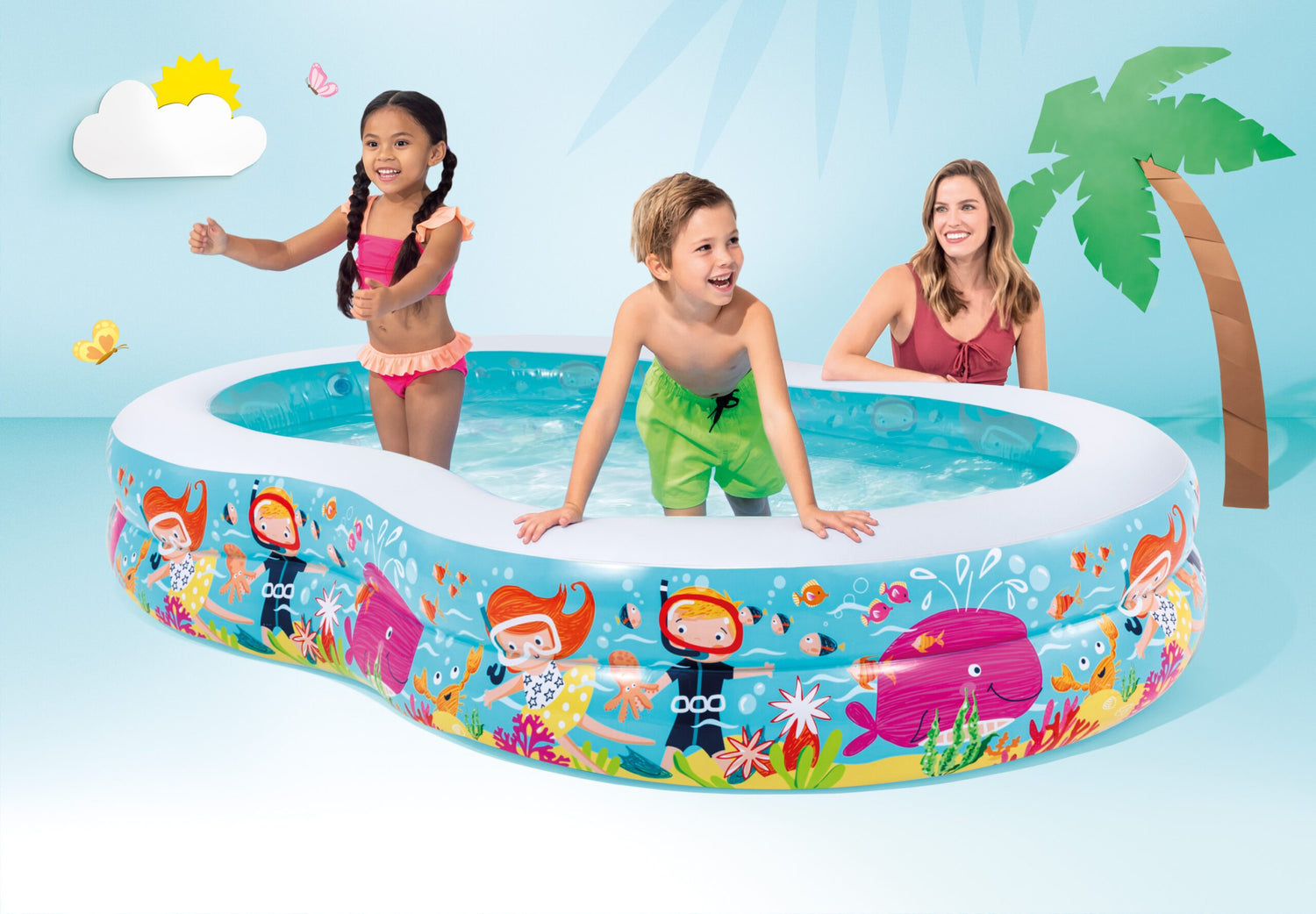 Intex Swim Centre Seashore Pool Snorkel Fun 2.6m x 1.6m 56490 - 6941057454900 Toy Chest Australia 2