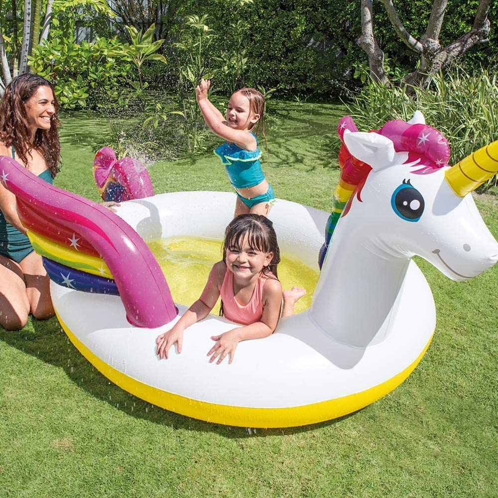 Intex Sun Shade Unicorn Inflatable Spray Pool 58435 - 6941057421834 Toy Chest Australia