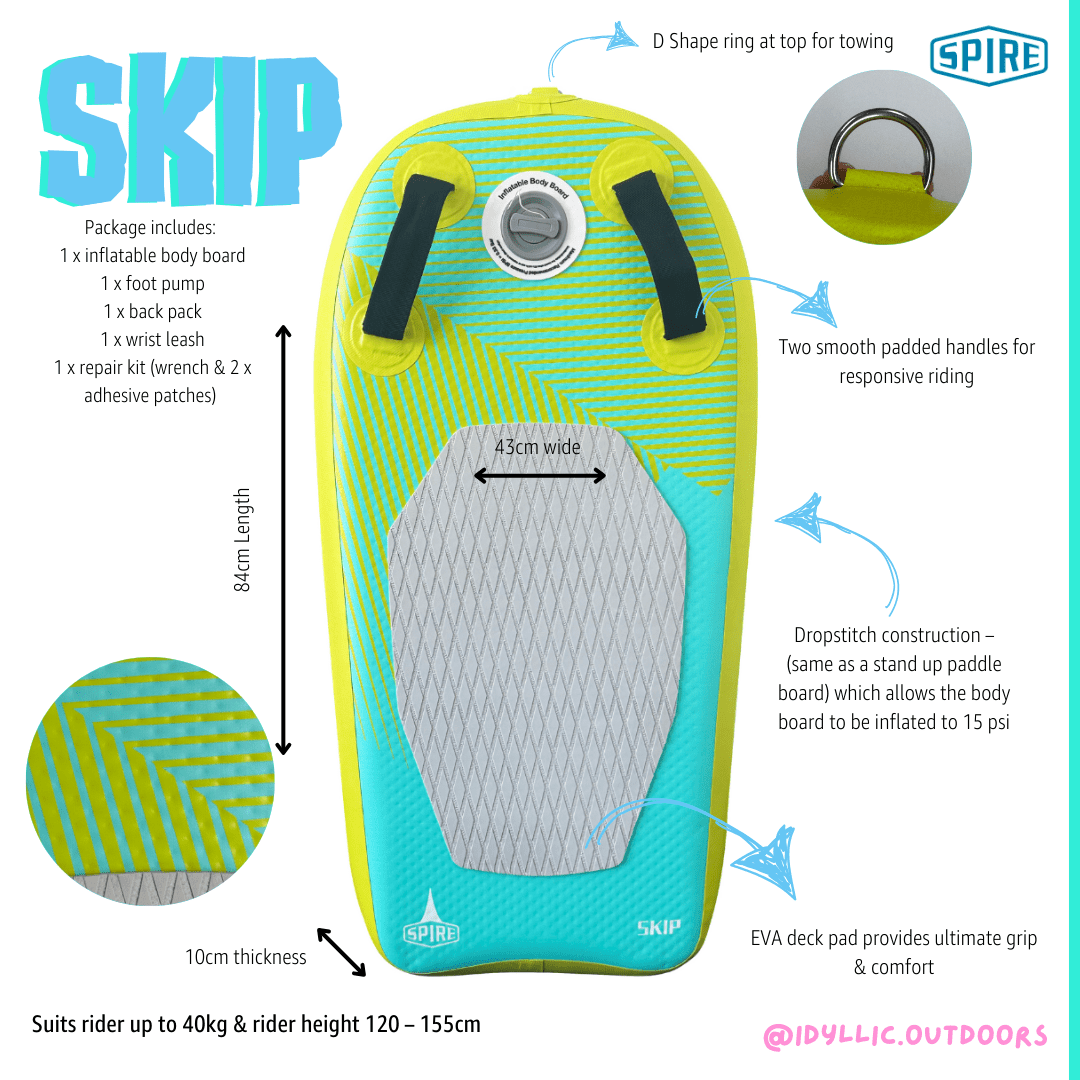 Spire Skip Inflatable Body Board - SP - BB - 84 - 9361299000081 Toy Chest Australia 2