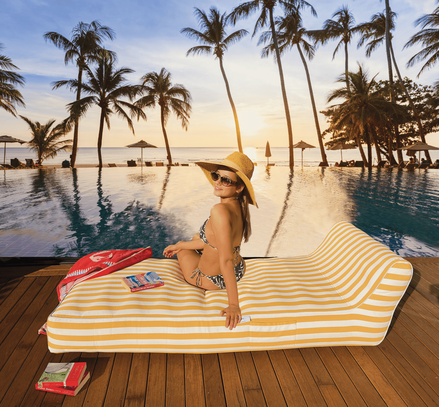 Spire Paradisus Luxury Pool Lounge Yellow Stripe RL - 884Y - 9361299000012 Toy Chest Australia 2