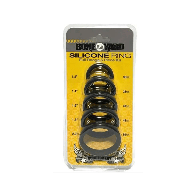 Boneyard Silicone Ring 5 Pc Kit Black