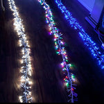 Samland LED Firecracker Effect Fairy Icicle Chaser Light for Christmas Decoration in Warm White