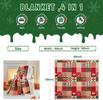 Christmas Throw Blanket, Christmas Decorations Gifts for Women, Sherpa Flannel Fleece Winter Holiday Blanket, Fluffy Cozy Soft Christams Throws for Couch Sofa Bed, DoubleDeer, 50" X 60"