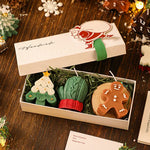 3PCS Christmas Scented Candle Gift Set - Elk, Tree, Gingerbread Man, Glove Shaped for Women, Xmas Home Decor, Party, Bedroom, Table Decorations