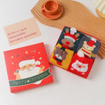 Christmas gift Christmas Socks Combed Cotton 4 Pair Medium Socks Gift Box