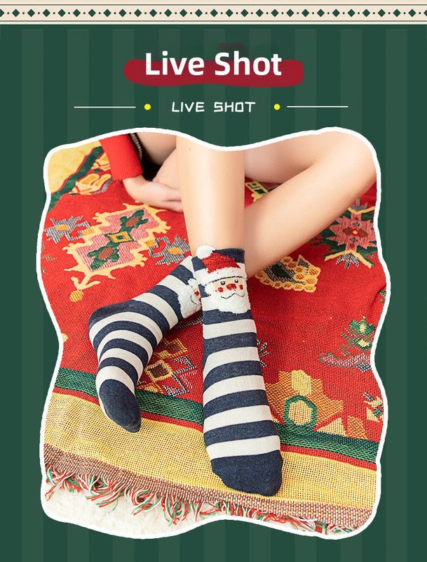 Christmas gift Christmas Socks Combed Cotton 4 Pair Medium Socks Gift Box
