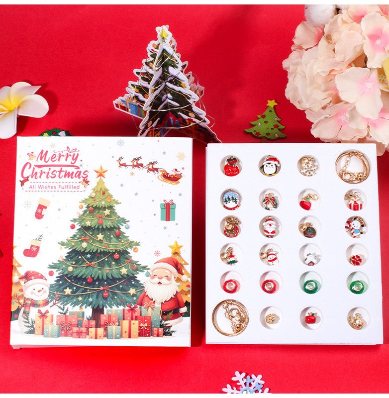 Christmas gift DIY Cartoon Snowman Bracelet Set with Crystal Beads