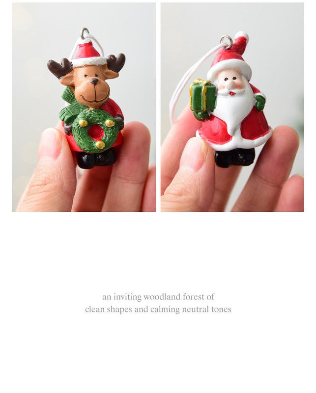 Christmas gift Christmas mini resin snow house Christmas tree pendant