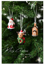 Christmas gift Christmas mini resin snow house Christmas tree pendant