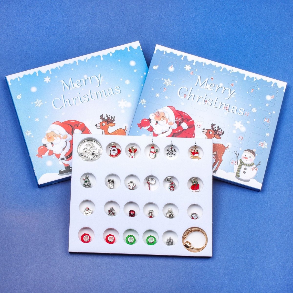 24 - Day Christmas Advent Calendar DIY Bracelet Set, Festive Charm & Bead Kit for Aussie Xmas Gifting & Crafting