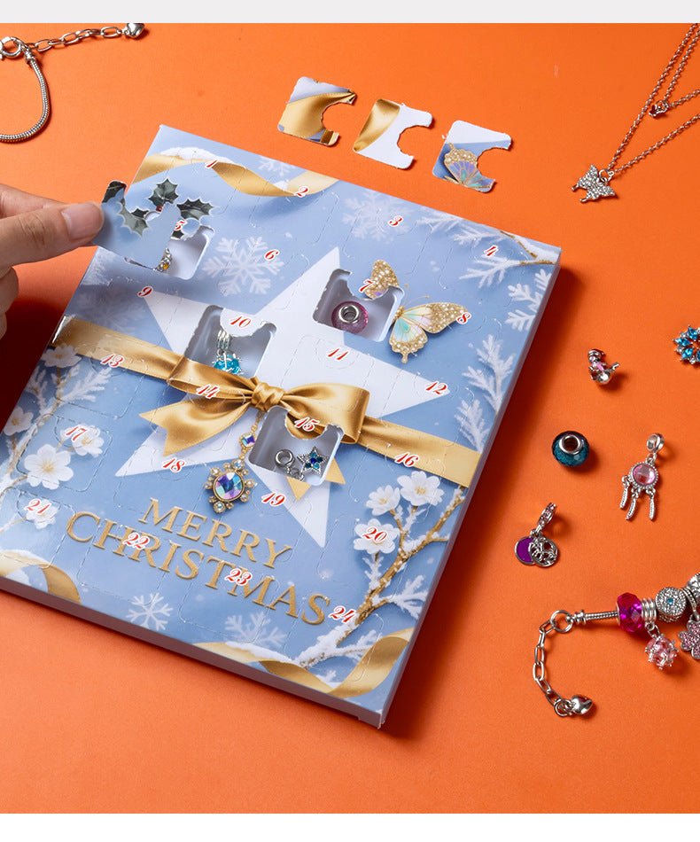 24 - Day Christmas Advent Calendar DIY Bracelet Set, Festive Charm & Bead Kit for Aussie Xmas Gifting & Crafting