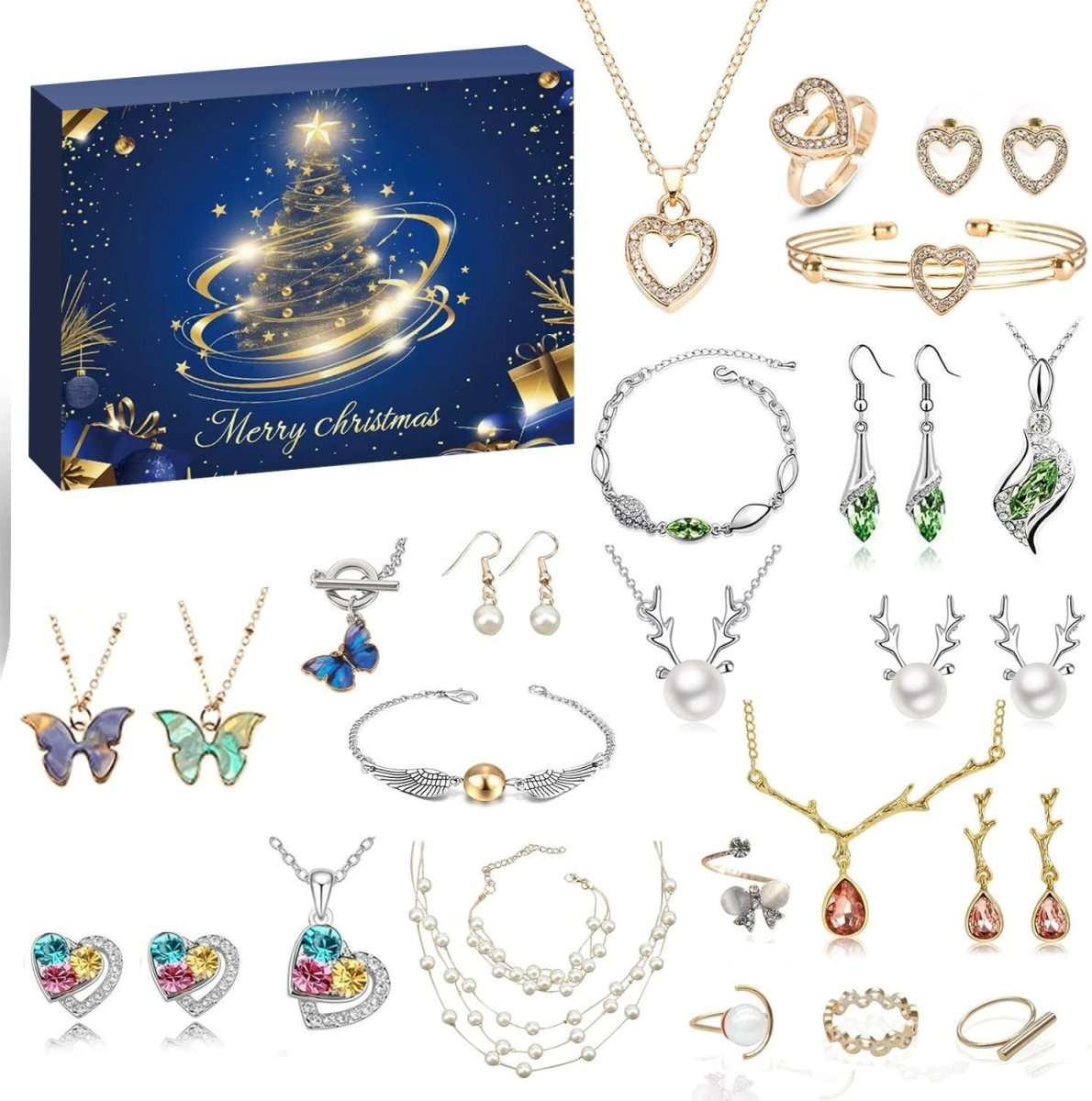 24 - Day Christmas Advent Calendar DIY Bracelet Set, Festive Charm & Bead Kit for Aussie Xmas Gifting & Crafting