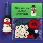 Christmas gift Christmas Button Ornament - Festive Santa Design Craft Kit -  Set of 5 pieces（Santa Claus、Snowman、angel、Red Christmas tree and green Christmas tree）