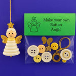 Christmas gift Christmas Button Ornament - Festive Santa Design Craft Kit -  Set of 5 pieces（Santa Claus、Snowman、angel、Red Christmas tree and green Christmas tree）