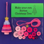 Christmas gift Christmas Button Ornament - Festive Santa Design Craft Kit -  Set of 5 pieces（Santa Claus、Snowman、angel、Red Christmas tree and green Christmas tree）