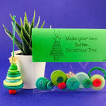 Christmas gift Christmas Button Ornament - Festive Santa Design Craft Kit -  Set of 5 pieces（Santa Claus、Snowman、angel、Red Christmas tree and green Christmas tree）