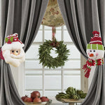 Christmas gift Warm Christmas Atmosphere - Festive Curtain Tie Decorations - Santa & Snowman Designs - Cozy Knitted Fabric（Santa Claus&snowman）