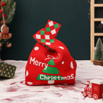 Christmas gift 4 - Pack Christmas Knitted Gift Bags - Small & Big Festive Pouches for Apples, Candies, Christmas Eve Gifting & DecorationProduct（L） 
