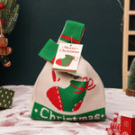 Christmas gift 4 - Pack Christmas Knitted Gift Bags - Small & Big Festive Pouches for Apples, Candies, Christmas Eve Gifting & DecorationProduct（S） 
